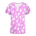 thumbnail image 5 of Rciityk Womens Medicals Scrub Tops Casual Floral Print Nursing Uniform T Shirts Summer V Neck Short Sleeve Scrub Work Tops with Pockets, 5 of 5