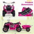 thumbnail image 3 of Gymax Kids Electric ATV Car 6V Battery-Powered Ride on Toy w/Removable Back Trailer Red, 3 of 7
