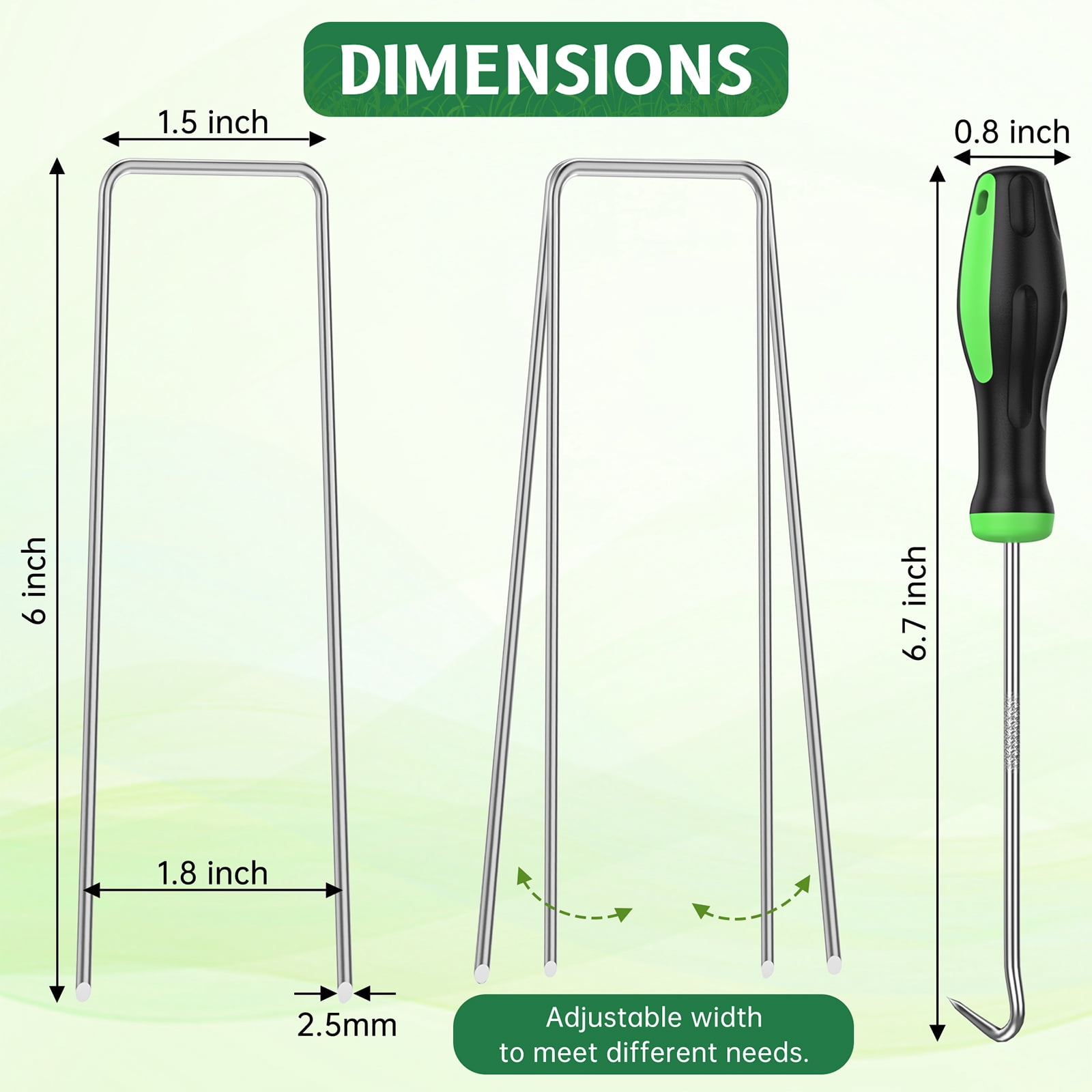 GPED 6 Inch 100 Pack Landscape Staples, Hot-dip Galvanized Garden