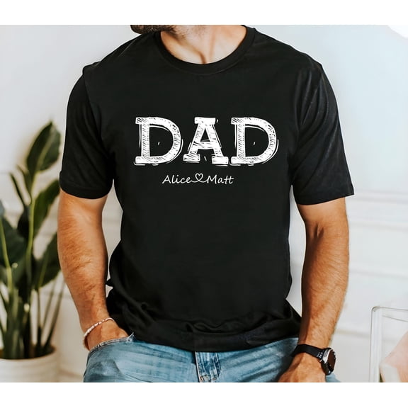 BandRole Personalized Dad Shirt With Kid Names, Custom Fathers Day Shirt, New Daddy Gift, Custom Papa Shirt, Dad Life Shirt, Dad Birthday Gift