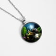 thumbnail image 4 of Snail Women's Glass Circular Pendant Necklace - Unique Jewelry Piece for Everyday Wear, 4 of 5