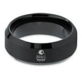 thumbnail image 2 of Tungsten 8-ball ring Band Ring 8mm Men Women Comfort Fit Black Beveled Edge Brushed Polished, 2 of 4