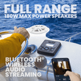 thumbnail image 4 of BOSS Audio Systems MCKGB450W.6 Marine Gauge Receiver & Speaker Package – IPX6 Rated Weatherproof Receiver, 6.5” Speakers, Bluetooth Audio, USB/MP3, AM/FM & NOAA Weather Band Tuner, No CD, 4 of 9