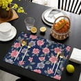 thumbnail image 4 of Pioneer Flower Floral Print Pattern Summer Placemats Table Placemats Set Of 4-Linen Kitchen Washable Placemats Table Mats 12x18 Inch Non-Slip Heat Resistant, 4 of 5