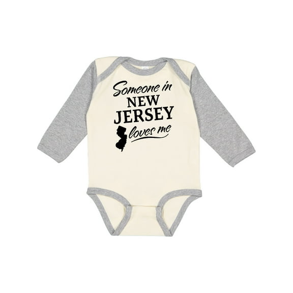 Inktastic Someone in New Jersey Loves Me Boys or Girls Long Sleeve Baby Bodysuit