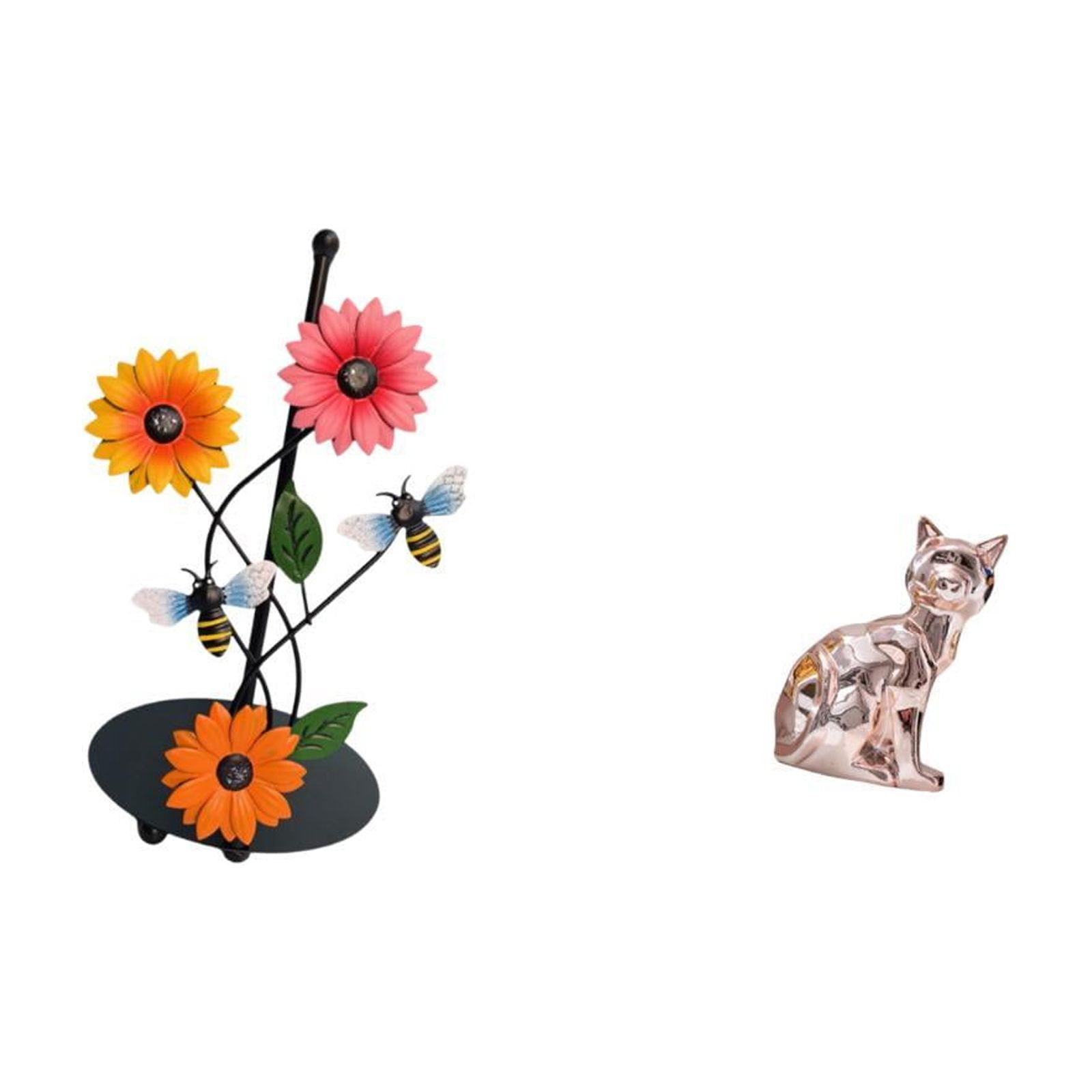 Fiocias Cat Paper Towel Holder Dispenser Non Slip Vertical Tissue Holder Rack Decorative Figurine Animal Sculpture Art Craft Ornament for Home Fireplace