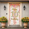 thumbnail image 5 of Pink Glittery Background Happy 10th Birthday Banner Party Supplies Photography Props Birthday Decoration Backdrop Decorations for Indoor Outdoor Celebrations, 5 of 8