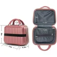 thumbnail image 2 of Estuche de viaje para maquillaje, organizador rígido de cosméticos, pequeño estuche para maquillaje, mini maleta de transporte retro de ABS para mujeres y niñas, color blanco y oro rosa, 2 of 4