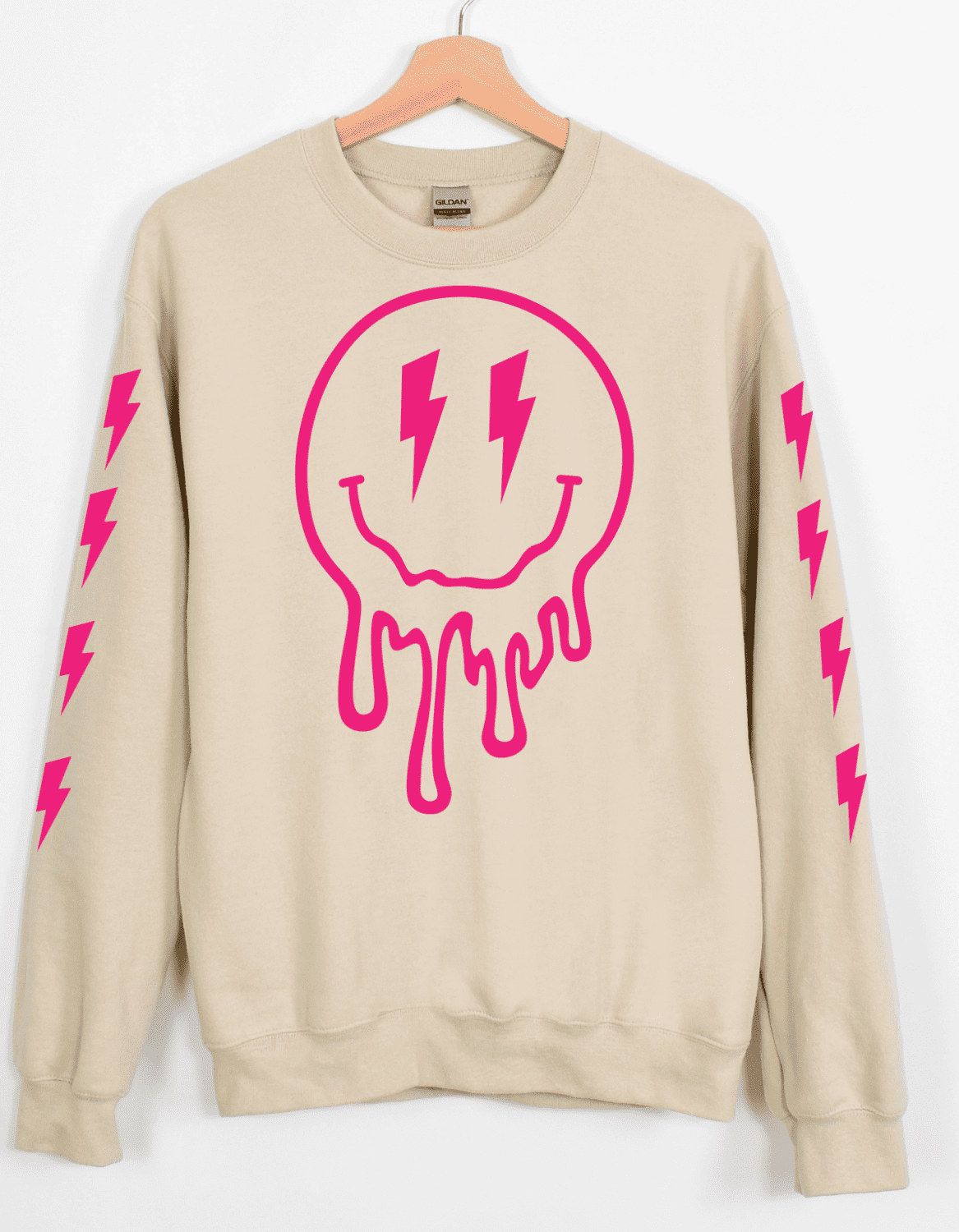 Women's, Melting Smiley Face Sweatshirt By Gemelli