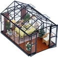 thumbnail image 5 of Jocisland 8x12x7.5 ft Polycarbonate Greenhouse Double Swing Doors 4 Vents 5.2FT Added Wall Height, Walk-in Large Aluminum Greenhouse Winter Sunroom Greenhouse for Outdoors, Black, 5 of 9