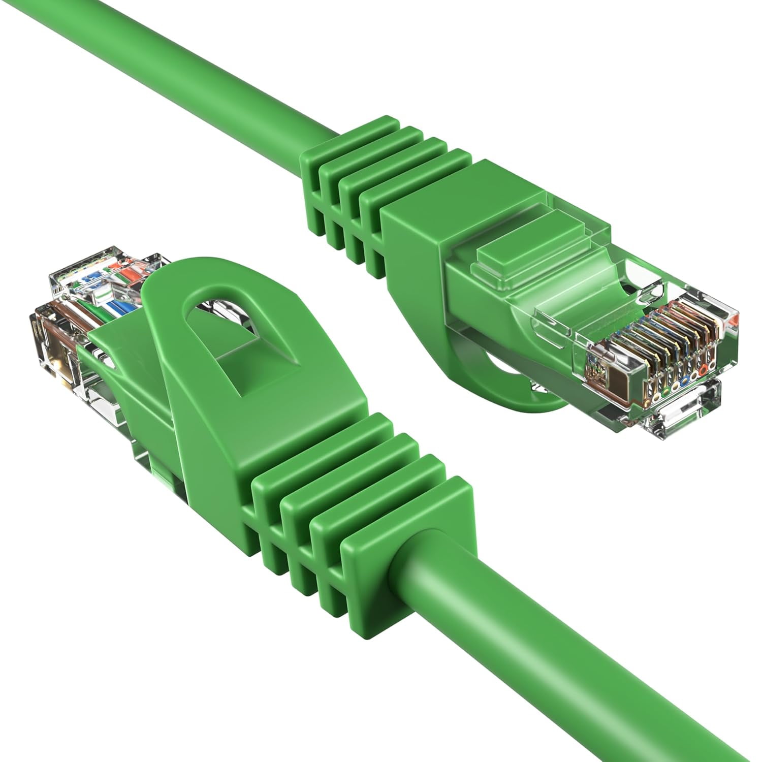 Cat6 30-Pack of 3FT Network Ethernet Patch Cable, 550Mhz Internet Wire, For Router, Modem, PC, Laptop, TVs, Printer Cord, Consoles, Copper-Clad Aluminum, Green, Cables Direct Online