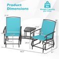 thumbnail image 3 of Costway Steel Outdoor Glider Chairs - Set of 2, Turquoise, 3 of 9