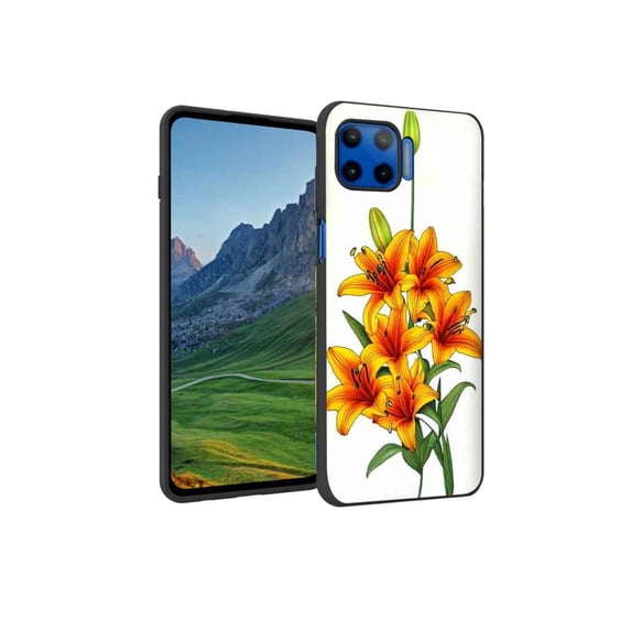 Compatible with Moto G 5G Plus Phone Case, lily-flowers-99-44 Case Silicone Protective for Teen Girl Boy Case for Moto G 5G Plus