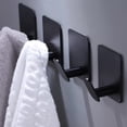 thumbnail image 6 of Self Adhesive Hooks, Heavy Duty Stick On Wall and Door Hooks for Hanging, Bathroom Towel Hooks and Kitchen Hallway Sticky Hooks, Wall Mounted, Durable Stainless Rustproof, 1Pc(Black1,1.7x1.7"), 6 of 7