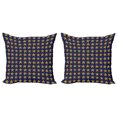 thumbnail image 1 of Ambesonne Abstract Throw Pillow Cover 2 Pack, Prehistoric Style Stars Art, 18", Indigo Yellow, 1 of 2