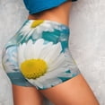 thumbnail image 6 of Rocae Daisy Flowers for Women's Quick-Dry Running Shorts,Ladies Active Athletic Apparel Yoga Workout Gym Running Volleyball Spandex Shorts Small, 6 of 9