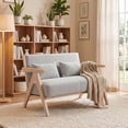 thumbnail image 5 of Costway Loveseat for Small Spaces - Soft Chenille Armchair with Throw Pillows, Gray, 5 of 10