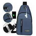 thumbnail image 6 of Beautynvta Crossbody Sling Bag for Men, Waterproof Chest Bag Daypack, Travel Hiking Shoulder Bag with USB Hole, Multipurpose Crossbody Chest Bag, Blue, 6 of 7