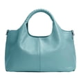 thumbnail image 5 of Faraee Leather Shoulder Bags for Women Purses and Handbags Top Handle Satchel Designer Large Capacity Crooss Body Work Computer Tote Bag Sky Blue, 5 of 7