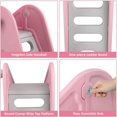 thumbnail image 3 of Tobogán Infantil, Tobogán para Niños, Tobogán Infantil para Jardín Parque e Interior, con Canasta de Baloncesto, Estable, Seguro, Grande, Ancho (Cupido Rosa y Gris) esquí esquí Gafas de esquí, 3 of 5