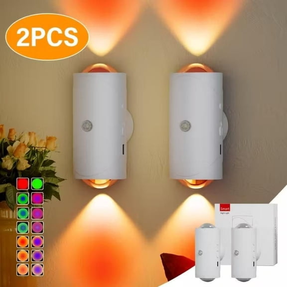 Rechargeable Multi Color LED Wall Lamp Magnetic StepLight Dimmable Night Light for Home Commercial Scenarios
