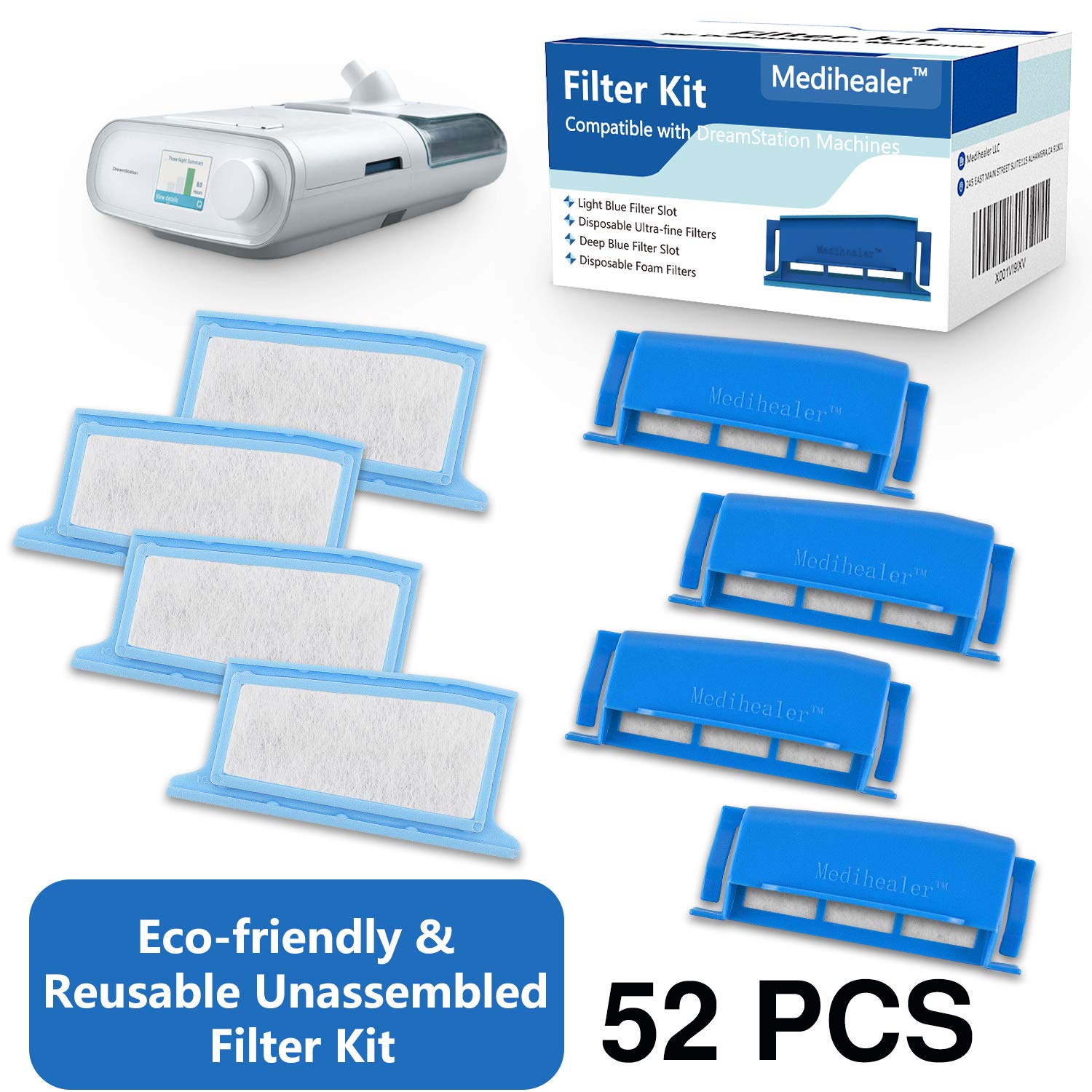Medihealer CPAP Filters 52 Packs Compatible with Dreamstation4