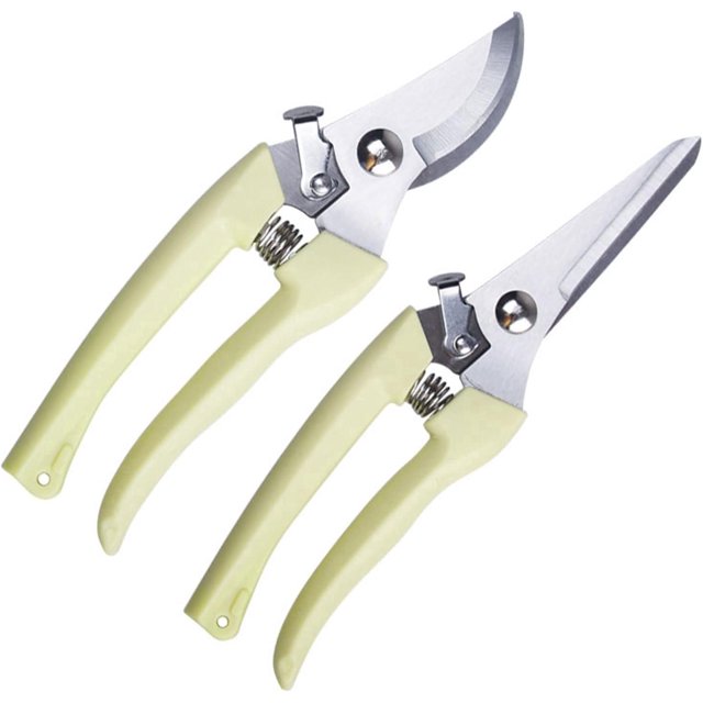 Blade pruner, garden pruner, branch pruner, florist scissors, set of 2 multi-function garden pruners for cutting flowers and fruit trees, ergonomic