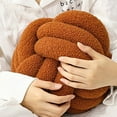 thumbnail image 3 of JeashCHAT Plush Knot Ball Pillow, Decorative Throw Pillows Plush Toy Waist Cushion Pillow for Sofa Bed Car Office Home Decor, 8.66"x8.66", Brown, 3 of 6
