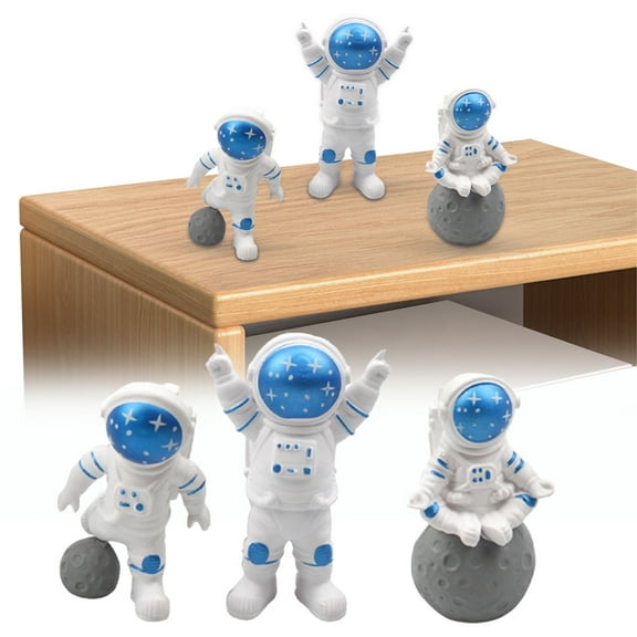 Astronaut Figurine Blue - Astronaut Figure Statue Figurine Sculpture Educational Toy Desktop - 3* Astronaut Figurines