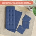 thumbnail image 6 of Ornavo Home Storage Ottoman with 3 Drawers, 40 Inches Long Foldable Tufted Linen Large Bench Ottoman with Storage, Foot Rest Stool Seat, for Living Room, Bedroom, Entryway, Navy Blue, 6 of 14