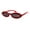 Red Black, variant on Hippie Squint Slot Lens Retro Plastic Oval Sunglasses Red Black