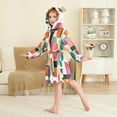 thumbnail image 4 of FORMRS Niños Bathrobe Unisex Hooded Robe Soft Plush Pajamas Sleepwear, Size 10-12T, Beige Abstract, 4 of 7