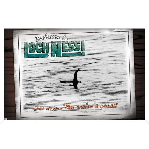 Loch Ness Monster Wall Poster, 14.725" x 22.375", Framed