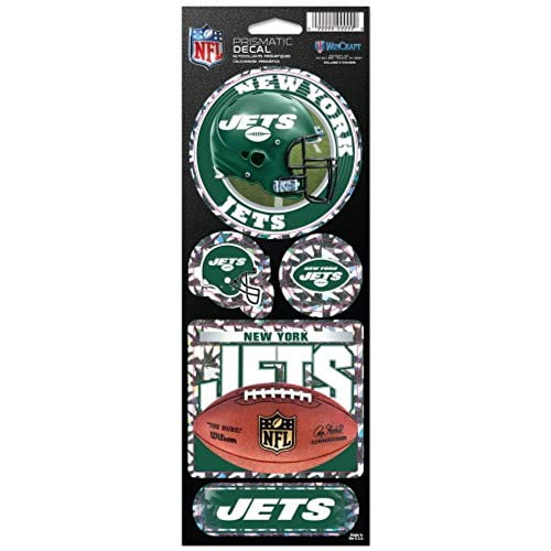 WinCraft NFL New York Jets Prismatic Stickers, Team Color, One Size