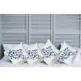 thumbnail image 2 of Ambesonne Blue Throw Pillow Cover 4 Pack, Nature Botanic Spring, 20", Blue Sky Blue Black, 2 of 5