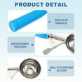 thumbnail image 3 of Uxcell 2 Pcs Cookie Scoops, Ice Cream Scoop with Trigger for Baking Cookie Dough Rice Pudding Kitchen Gadget, Blue, 3 of 6