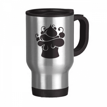 

Black Fruit Ice Outline Travel Mug Flip Lid Stainless Steel Cup Car Tumbler Thermos