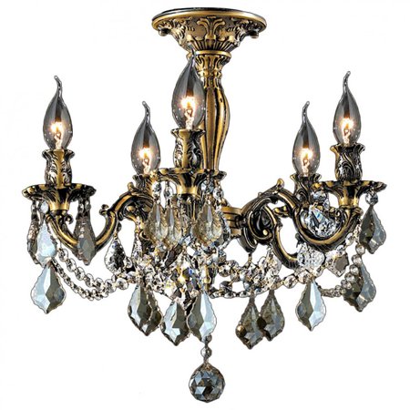Windsor 5 Light Antique Bronze Finish With Golden Teak Crystal