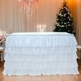 thumbnail image 6 of KGJQ Solid Color Table Skirt 5-tier Chiffon Table Skirt Reusable Tablecloth for Classroom Birthday Parties Cake Tables Event Decorations Easy to Install, 6 of 8