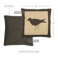 thumbnail image 4 of VHC Brands Kettle Grove Pillow Crow 16x16 Country Primitive Bedding Accessory, Country Black and Creme, 4 of 5
