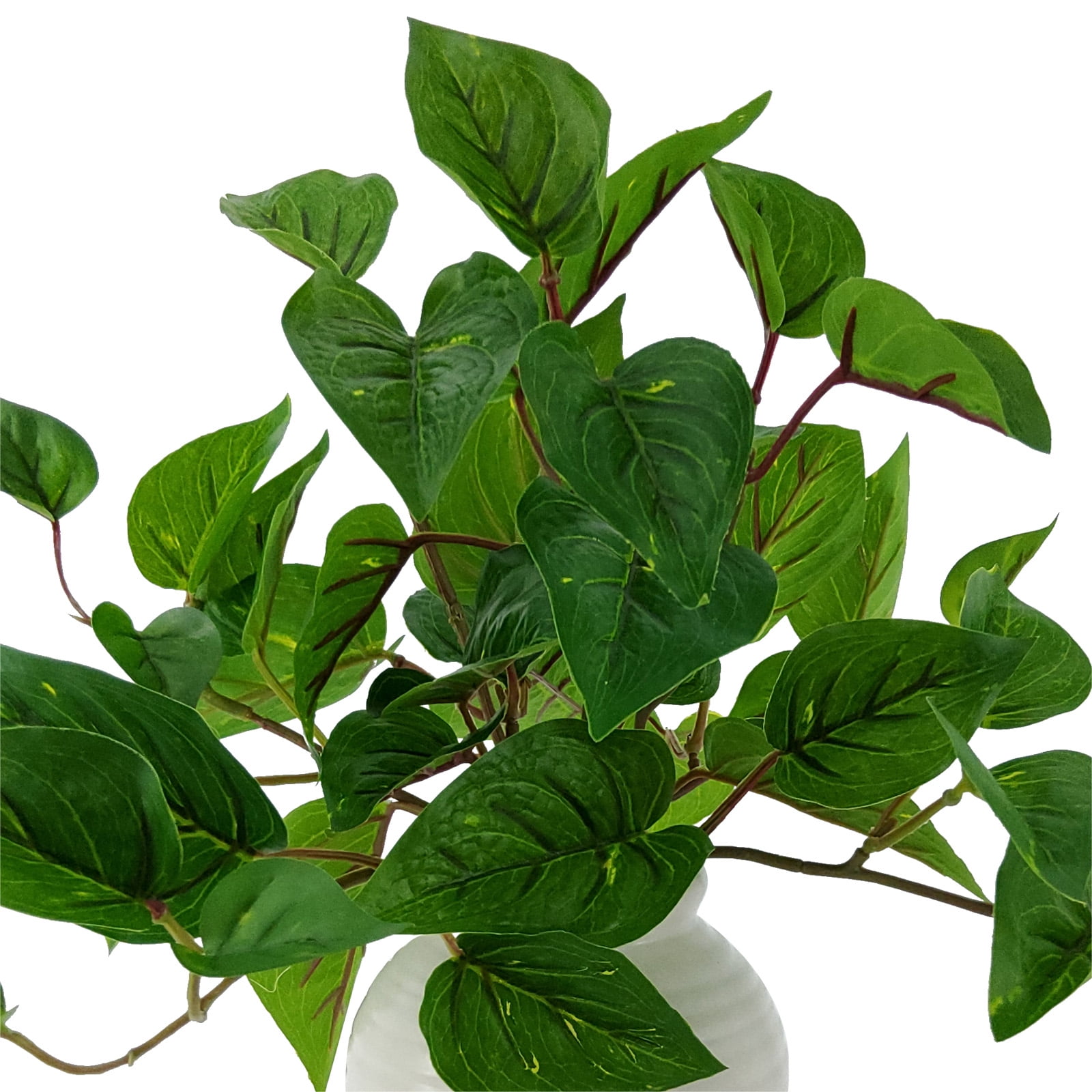 (4 pack) Mainstays 11” Artificial Golden Pothos in White Color Ceramic Pot