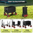 thumbnail image 2 of Huisuilinss Collapsible Wagon Cart With All-Terrain Wheels,Folding Wagon Utility Cart,Foldable Shopping Cart With Adjustable Handle,Zipper For Grocery Camping Fishing Garden Beach, 2 of 9
