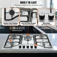 thumbnail image 5 of KFFKFF Gas Cooktop Stove Top 30 inch Max 12250BTU 5 Burners Built-in LPG/NG Convertible, 5 of 9