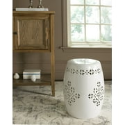Safavieh Quatrefoil Drum Indoor/Outdoor Garden Stool, Antique White
