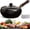 Hand-Hammered + Glass Lid, variant on Japanese Cast Iron Wok Pan - Uncoated Healthy Cooking Pot with Lid, Hand Hammered Non Stick Frying Pans Made in Japan (Hand-Hammered,7.9'')