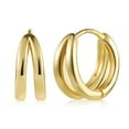 thumbnail image 2 of Lancharmed Gold Plated Earrings for Womens Trendy,Double Circle Split Earring Bride Gifts, 2 of 7