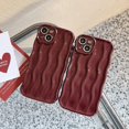 thumbnail image 2 of ORUYROP Designed for iPhone 12 Pro Max Case,Water Ripple Pattern Curly Wave Frame Soft Cute Phone Cover for Men Women Girls, Claret, 2 of 7