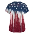 thumbnail image 5 of 250 Anniversary Womens Scrubs Top Short Sleeves National Flag Print Nurse Working Uniform 4th of July Patriotic Scrub Tops with Pockets, 5 of 5