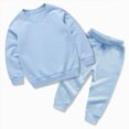 thumbnail image 4 of Toddler Boys Clothes Set Baby Kids Crewneck Long Sleeve Solid Sweatshirt Pullover Sweatpants Outfit 2 Piece Sets Kaprioy Baby Boy Clothes, 4 of 6