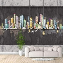 IDEA4WALL 4pcs Floral Peel and Stick Wallpaper Removable Wall Murals Large Wall Stickers for Home Decoration, 66"x24"